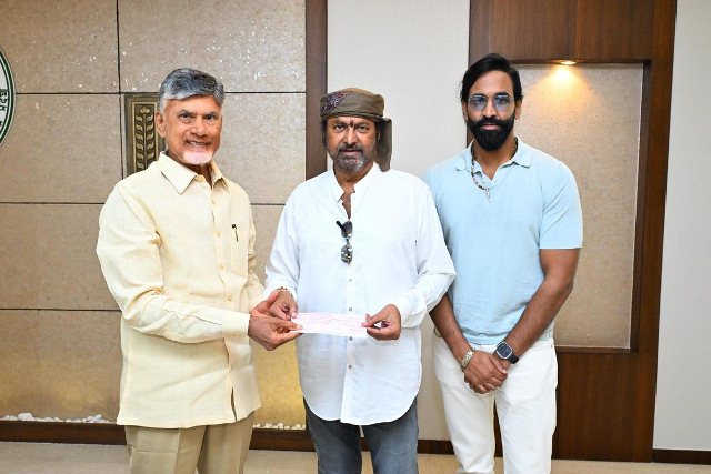 Dr Mohan Babu And Vishnu Manchu Donated 25 Lakhs To AP For Flood Relief